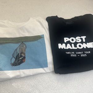 Post Malone Twelve Carat 2022 Tour Shirts- Large Lot Of 2
